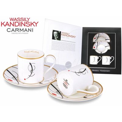 Carmani Kpl. 2 filiżanek espresso - Wassily Kandinsky. Free curve to the point. Accompanying sound of geomen Carmani Kpl. 2 filiżanek espresso - Wassily Kandinsky. Free curve to the point. Accompanying sound of geomen