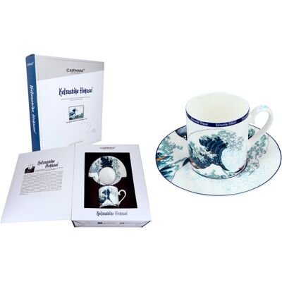 Kpl. Filiżanka ze spodkiem - Hokusai Katsushika, Wielka fala w Kanagawie (CARMANI) Kpl. Filiżanka ze spodkiem - Hokusai Katsushika, Wielka fala w Kanagawie (CARMANI)