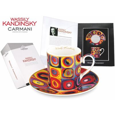 Carmani Kpl. Filiżanka ze spodkiem - Wassily Kandinsky. Color Stady. Squares with concentric circles /1913r Carmani Kpl. Filiżanka ze spodkiem - Wassily Kandinsky. Color Stady. Squares with concentric circles /1913r