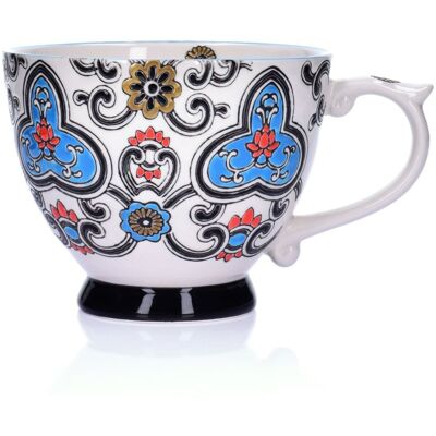 Kubek Kamionkowy 400 Ml Ręcznie Malowany Biało-Czarny Andalusia Duka Kubek Kamionkowy 400 Ml Ręcznie Malowany Biało-Czarny Andalusia Duka