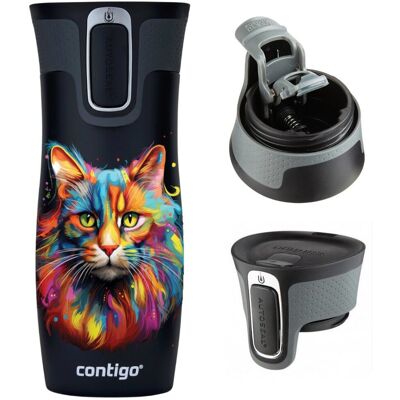 Kubek termiczny Contigo West Loop 2.0 470ml - czarny - Kot Kubek termiczny Contigo West Loop 2.0 470ml - czarny - Kot