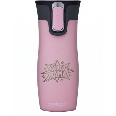 Kubek termiczny Contigo West Loop 2.0 470ml - Super Mama - Różowy Mat Kubek termiczny Contigo West Loop 2.0 470ml - Super Mama - Różowy Mat