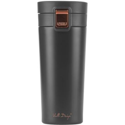 Kubek termiczny do kawy i herbaty Vialli Design FUORI 400ml (czarny gold rose) 28036 Kubek termiczny do kawy i herbaty Vialli Design FUORI 400ml (czarny gold rose) 28036