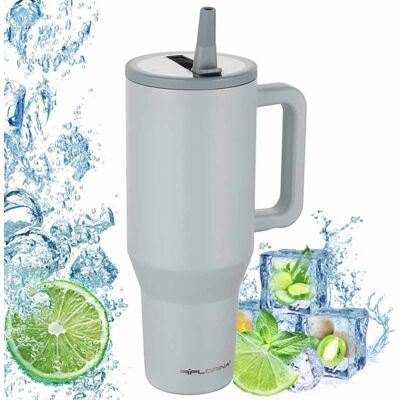 Kubek Termiczny Florina Power 1,1l Stalowy Zielony Ze Słomką Rączką Kubek Termiczny Florina Power 1,1l Stalowy Zielony Ze Słomką Rączką