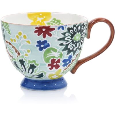 Kubek W Kwiaty 350 Ml Miętowo-Brązowy Kamionkowy Florist Duka Kubek W Kwiaty 350 Ml Miętowo-Brązowy Kamionkowy Florist Duka