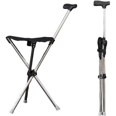 Zaxer Laska Z Siedziskiem 2w1 Składana Dla Seniora, Lekka I Wytrzymała Konstrukcja, Stabilne Trójnożne Podparcie, Antypoślizgowe Końcówki I Ergonomiczna R.. Zaxer Laska Z Siedziskiem 2w1 Składana Dla Seniora, Lekka I Wytrzymała Konstrukcja, Stabilne Trójnożne Podparcie, Antypoślizgowe Końcówki I Ergonomiczna R..