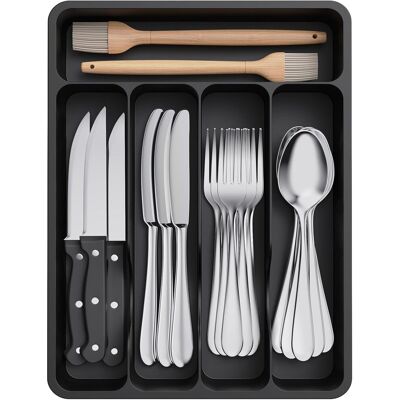 Inny producent Lifewit Organizer do Szuflady na Sztućce, Plastikowa Taca na Sztućce do Szuflady Kuchennej, Uchwyt z Przegrodami na Łyżki, Widelce i Noże, 5 Przegró.. Inny producent Lifewit Organizer do Szuflady na Sztućce, Plastikowa Taca na Sztućce do Szuflady Kuchennej, Uchwyt z Przegrodami na Łyżki, Widelce i Noże, 5 Przegró..