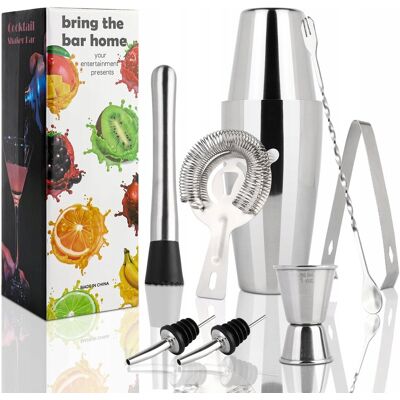 Inny producent LIVE4COOL Zestaw Barmański 8-Częściowy Shaker 750ml ze Stali Inny producent LIVE4COOL Zestaw Barmański 8-Częściowy Shaker 750ml ze Stali