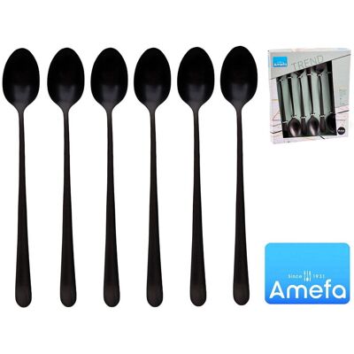 Łyżeczki do latte Amefa 1410 Holenderskie Trend 6 sztuk komplet dla 6 osób czarne Łyżeczki do latte Amefa 1410 Holenderskie Trend 6 sztuk komplet dla 6 osób czarne