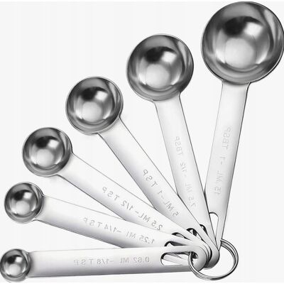 Inny producent ŁYŻECZKI MIAROWE STAL NIERDZEWNA 6 SZTUK MIARKA KUCHENNA METALOWA SKALA Inny producent ŁYŻECZKI MIAROWE STAL NIERDZEWNA 6 SZTUK MIARKA KUCHENNA METALOWA SKALA