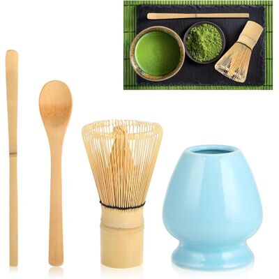 Inny producent matcha - 4-częściowy zestaw herbaty matcha, miotła, miska, chasa i łyżka - akcesoria do postaci emonii (niebieski (bez miski)) Inny producent matcha - 4-częściowy zestaw herbaty matcha, miotła, miska, chasa i łyżka - akcesoria do postaci emonii (niebieski (bez miski))