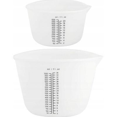 Inny producent MIARKA KUBEK SILIKONOWY MIARKI 600ML 1000ML ZESTAW DO MIESZANIA Inny producent MIARKA KUBEK SILIKONOWY MIARKI 600ML 1000ML ZESTAW DO MIESZANIA