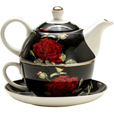 P4Y, Filiżanka Z Czajniczkiem Tea For One Red Rose, Czerwona Róża P4Y, Filiżanka Z Czajniczkiem Tea For One Red Rose, Czerwona Róża