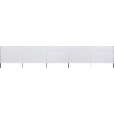 VMP Parawan 5-skrzydłowy z tkaniny, 600x120 cm, piaskowa biel VMP Parawan 5-skrzydłowy z tkaniny, 600x120 cm, piaskowa biel