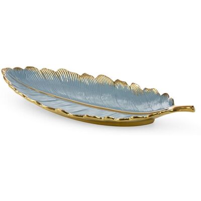 Patera Ceramiczna 53x23x7 Hiral 3 Niebieska Złota Liść Eurofirany Patera Ceramiczna 53x23x7 Hiral 3 Niebieska Złota Liść Eurofirany