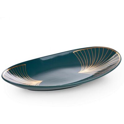 Patera Ceramiczna Lotos 10 40x20x4 Turkusowa Złota Liście Miłorzębu Limited Collection Eurofirany Patera Ceramiczna Lotos 10 40x20x4 Turkusowa Złota Liście Miłorzębu Limited Collection Eurofirany