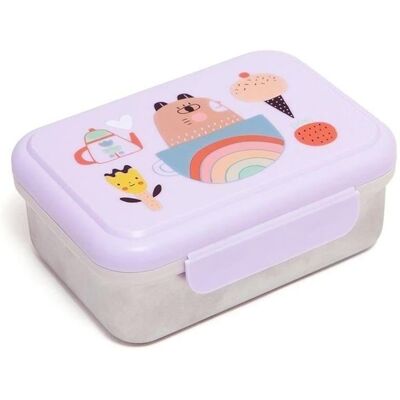 Pudełko na lunch Petit Monkey ze Stali Nierdzewnej - Fioletowe - Dla dzieci powyżej 3 lat Pudełko na lunch Petit Monkey ze Stali Nierdzewnej - Fioletowe - Dla dzieci powyżej 3 lat
