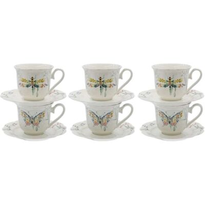 ART Pl Papillon Kpl. 6 Filiżanek Ze Spodkiem 220ml ART Pl Papillon Kpl. 6 Filiżanek Ze Spodkiem 220ml