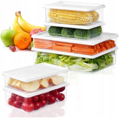 Inny producent Plastikowe Pojemniki Na Żywność Z Pokrywkami Zestaw 6 Sztuk Lunchbox Inny producent Plastikowe Pojemniki Na Żywność Z Pokrywkami Zestaw 6 Sztuk Lunchbox