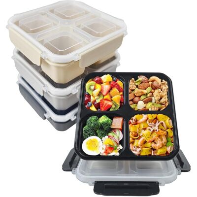 Inny producent Pojemnik Śniadaniowy Lunchbox Bento z Przegrodami Pudełko Zestaw 4 Sztuki Inny producent Pojemnik Śniadaniowy Lunchbox Bento z Przegrodami Pudełko Zestaw 4 Sztuki