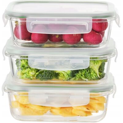 Altom Design POJEMNIKI NA ŻYWNOŚĆ 1.5 L SZKLANY ZESTAW SZKLANE HERMETYCZNE LUNCHBOX 3szt Altom Design POJEMNIKI NA ŻYWNOŚĆ 1.5 L SZKLANY ZESTAW SZKLANE HERMETYCZNE LUNCHBOX 3szt