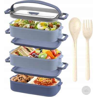 Inny producent Pudełko Na Jedzenie Lunchbox 3 Warstwowe I 3 Przegrody Do Pracy Szkoły Inny producent Pudełko Na Jedzenie Lunchbox 3 Warstwowe I 3 Przegrody Do Pracy Szkoły