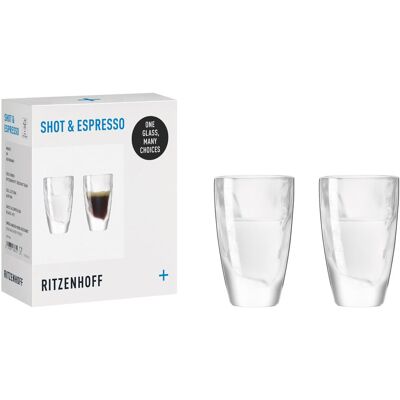 Ritzenhoff Alpino Espresso Zestaw 2 Kryształowych szklanek do Espresso kieliszków do nalewki shotów szkło mleczne nr2 Ritzenhoff Alpino Espresso Zestaw 2 Kryształowych szklanek do Espresso kieliszków do nalewki shotów szkło mleczne nr2
