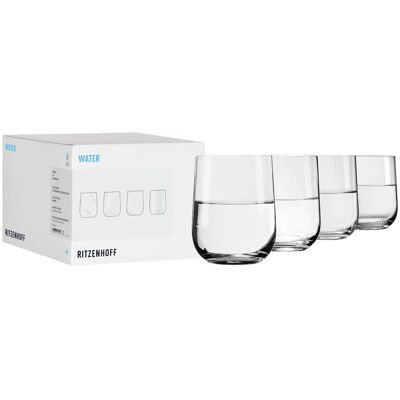 Ritzenhoff Zestaw 4 szt. szklanek do wody Amari, szkło kryształowe różne wzory 380 ml Ritzenhoff Zestaw 4 szt. szklanek do wody Amari, szkło kryształowe różne wzory 380 ml
