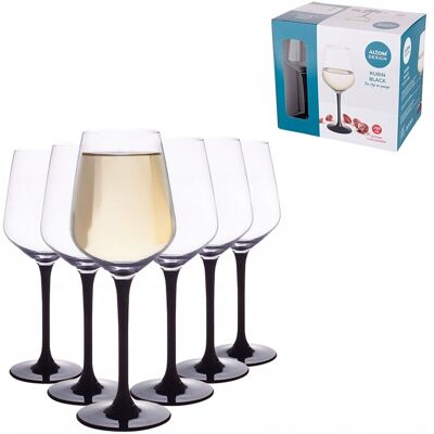 Altom Rubin Black Kpl.6 Kieliszków Wino Białe 290Ml Altom Rubin Black Kpl.6 Kieliszków Wino Białe 290Ml