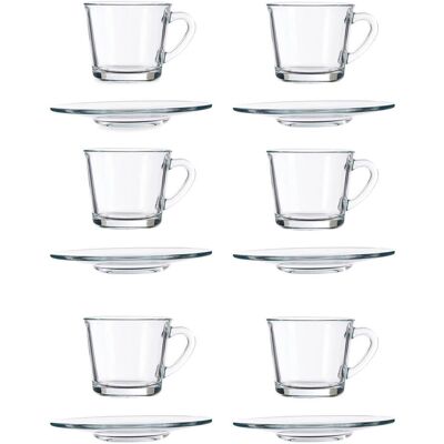 Pasabahce Serwis kawowy z przezroczystego szkła, 190 ml Pasabahce Serwis kawowy z przezroczystego szkła, 190 ml