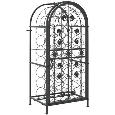 VMP Stojak na 33 butelki, czarny, 45x36x100 cm, kute żelazo VMP Stojak na 33 butelki, czarny, 45x36x100 cm, kute żelazo