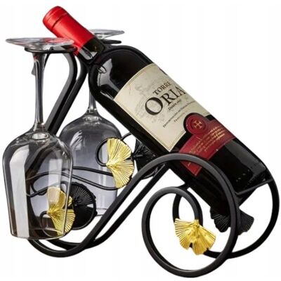 Inny producent Stojak na wino elegancki dekoracyjny stojak na butelkę metalowy ŁABĘDŹ Inny producent Stojak na wino elegancki dekoracyjny stojak na butelkę metalowy ŁABĘDŹ