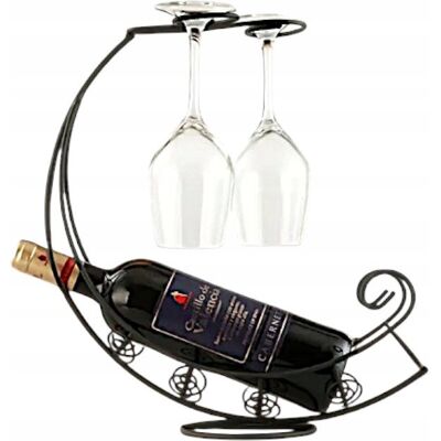 Inny producent Stojak na wino elegancki dekoracyjny stojak na butelkę metalowy ŁÓDKA Inny producent Stojak na wino elegancki dekoracyjny stojak na butelkę metalowy ŁÓDKA