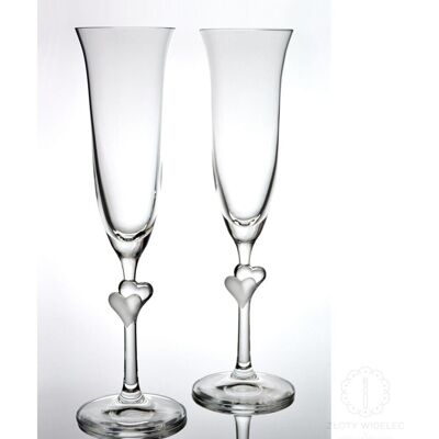 Stolzle Lausitz L'Amour kieliszki do szampana wina musującego z przezroczystym sercem na ślub, wesele 175ml 2 szt. Stolzle Lausitz L'Amour kieliszki do szampana wina musującego z przezroczystym sercem na ślub, wesele 175ml 2 szt.