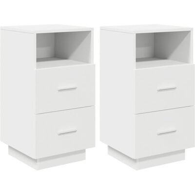 VMP Szafki Nocne Z 2 Szufladami, 2 Szt., Białe, 36X36X68 Cm VMP Szafki Nocne Z 2 Szufladami, 2 Szt., Białe, 36X36X68 Cm