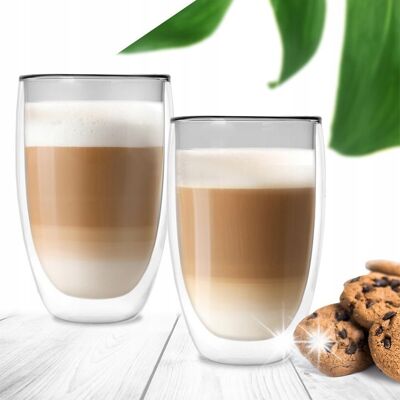 Artemis Szklanka Termiczna Podwójna Ścianka do Kawy Herbaty Latte Napojów 460 ml Artemis Szklanka Termiczna Podwójna Ścianka do Kawy Herbaty Latte Napojów 460 ml