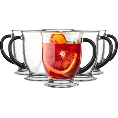 Szklanka Z Uchem Kubas Glasmark Zestaw 6szt Ucho Czarne Na Kubek Kawę 400ml Szklanka Z Uchem Kubas Glasmark Zestaw 6szt Ucho Czarne Na Kubek Kawę 400ml