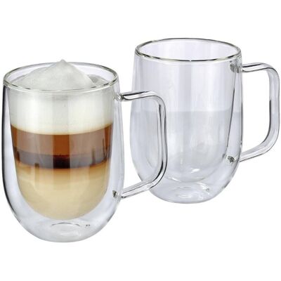 Cilio Szklanki Do Latte Macchiato, 2 Szt., Szkło Borokrzemowe, 0,3 L, Śred. 8,5 X 12 Cm Cilio Szklanki Do Latte Macchiato, 2 Szt., Szkło Borokrzemowe, 0,3 L, Śred. 8,5 X 12 Cm
