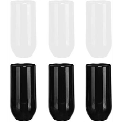 GLASMARK SZKLANKI DO NAPOJÓW ZESTAW 6 SZKLANEK BIAŁE CZARNE GLASMARK SZKLANKI DO NAPOJÓW ZESTAW 6 SZKLANEK BIAŁE CZARNE
