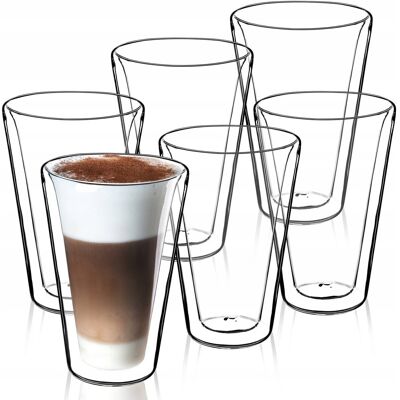 KADAX Szklanki Termiczne Do Napojów Latte Koktajlów 6szt KADAX Szklanki Termiczne Do Napojów Latte Koktajlów 6szt