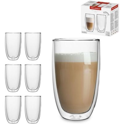 Szklanki termiczne Florina Malachit 6 szt. 450 ml double wall z uchem Szklanki termiczne Florina Malachit 6 szt. 450 ml double wall z uchem
