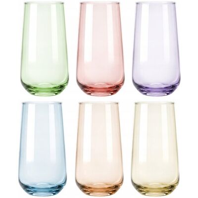 SZKLANKI WYSOKIE DO NAPOJÓW KOLOROWE GLASMARK JOYFUL 430/470 ML x 6 SZT SZKLANKI WYSOKIE DO NAPOJÓW KOLOROWE GLASMARK JOYFUL 430/470 ML x 6 SZT