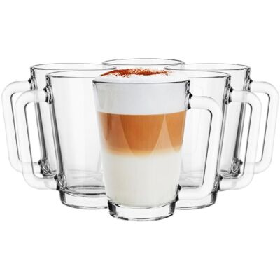 Szklanki Z Uchem Laura Glasmark Krosno 6Szt Kawę Latte Herbatę Kubki 250Ml Szklanki Z Uchem Laura Glasmark Krosno 6Szt Kawę Latte Herbatę Kubki 250Ml