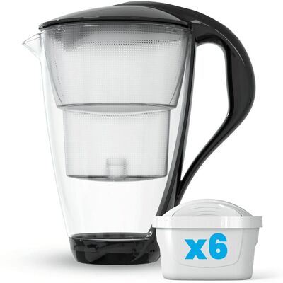 Szklany Dzbanek Filtrujący Dafi Crystal Led Czarny 6 Wkładów Unimax Szklany Dzbanek Filtrujący Dafi Crystal Led Czarny 6 Wkładów Unimax