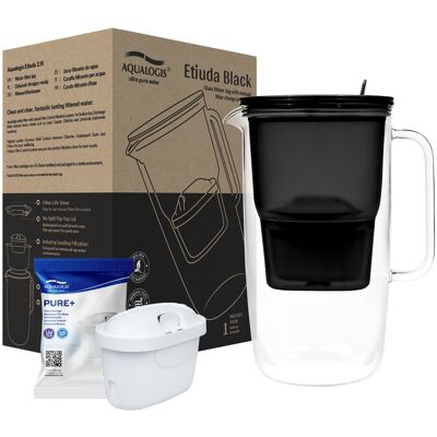 Aqualogis Szklany Dzbanek Filtrujący Etiuda Czarny 2.9l Z Filtrem Pure+ Aqualogis Szklany Dzbanek Filtrujący Etiuda Czarny 2.9l Z Filtrem Pure+