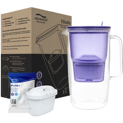 Aqualogis Szklany Dzbanek Filtrujący Etiuda Lawendowy 2.9l Z Filtrem Pure+ Aqualogis Szklany Dzbanek Filtrujący Etiuda Lawendowy 2.9l Z Filtrem Pure+