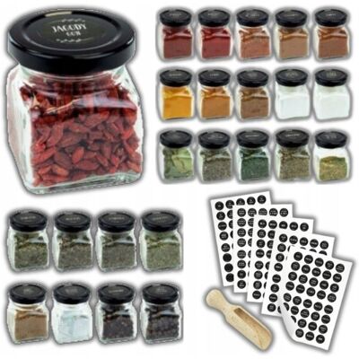 Inny producent SZKLANY SŁOIK NA PRZYPRAWY 120 ml ZESTAW 24 sztuki + 200 naklejek + CZERPAK Inny producent SZKLANY SŁOIK NA PRZYPRAWY 120 ml ZESTAW 24 sztuki + 200 naklejek + CZERPAK