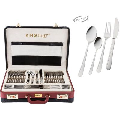 Zestaw sztućców Kinghoff 72 elementy w błyszczącym srebrze Zestaw sztućców Kinghoff 72 elementy w błyszczącym srebrze