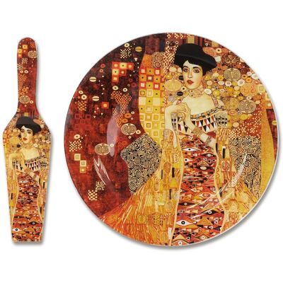 Carmani Talerz deserowy z łopatką - G.Klimt, Adela śr.30cm Carmani Talerz deserowy z łopatką - G.Klimt, Adela śr.30cm