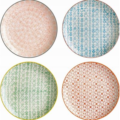 Inny producent TALERZE DESEROWE ZESTAW 4 SZTUK Ø 20 CM CERAMICZNE KOLOROWE Inny producent TALERZE DESEROWE ZESTAW 4 SZTUK Ø 20 CM CERAMICZNE KOLOROWE